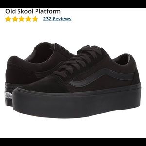 All black suede platform vans